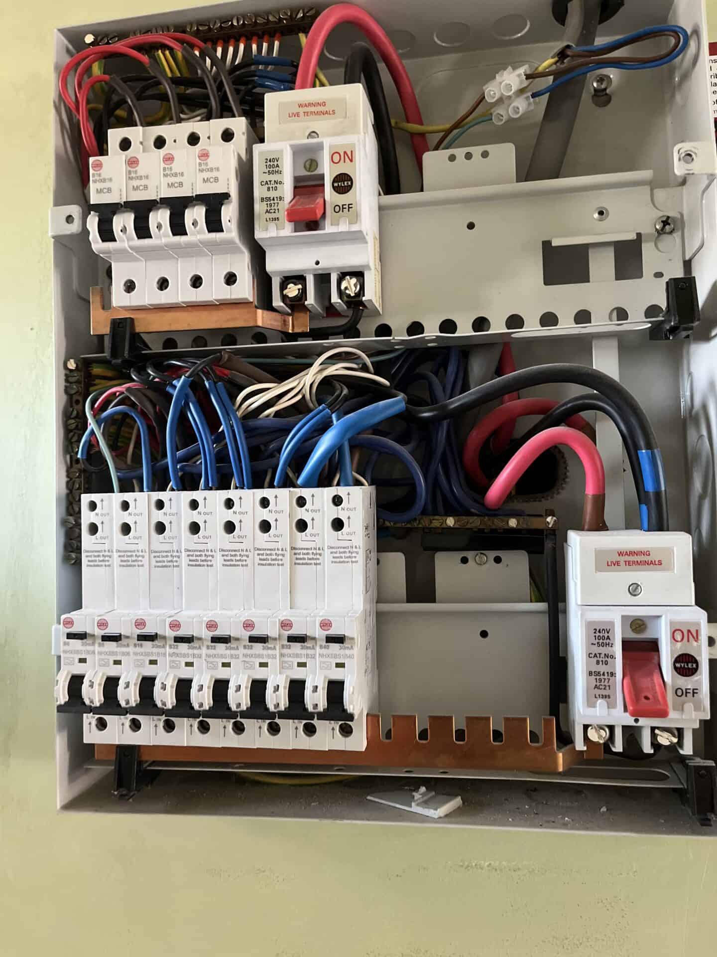 Consumer unit inspected during an EICR in Hove