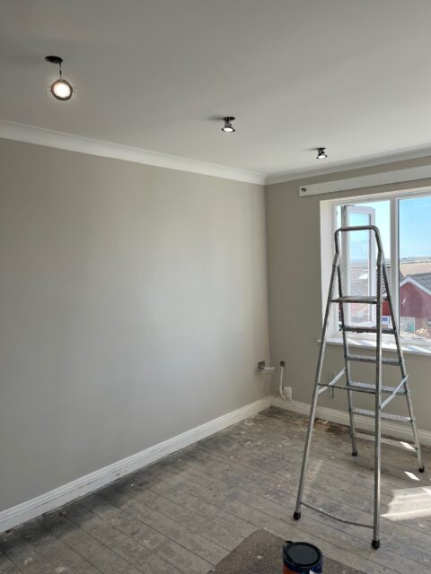 Finished downlights installed during the electrical renovation of a four-bedroom house in Westdene, Brighton