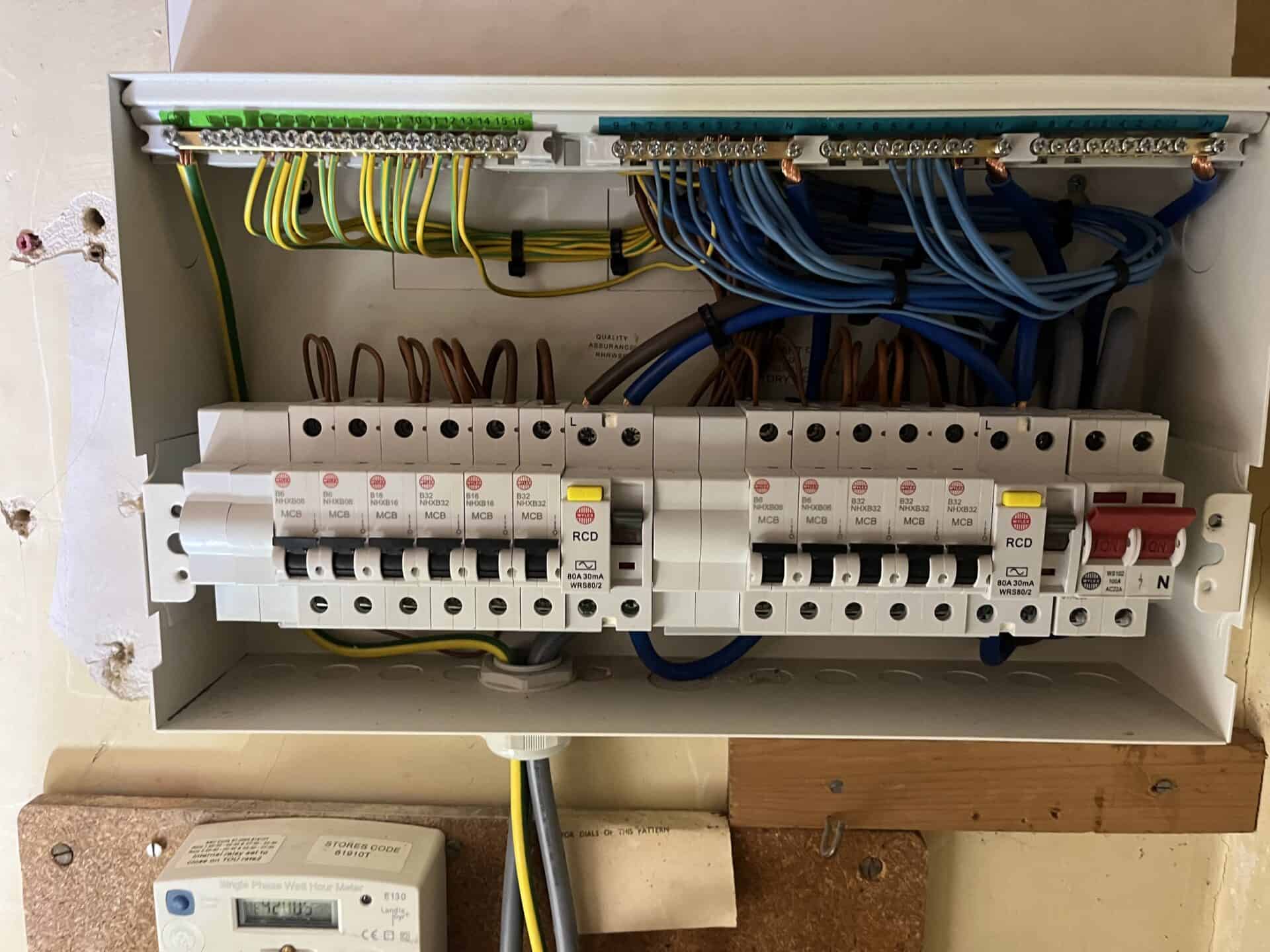 Open consumer unit during an EICR inspection