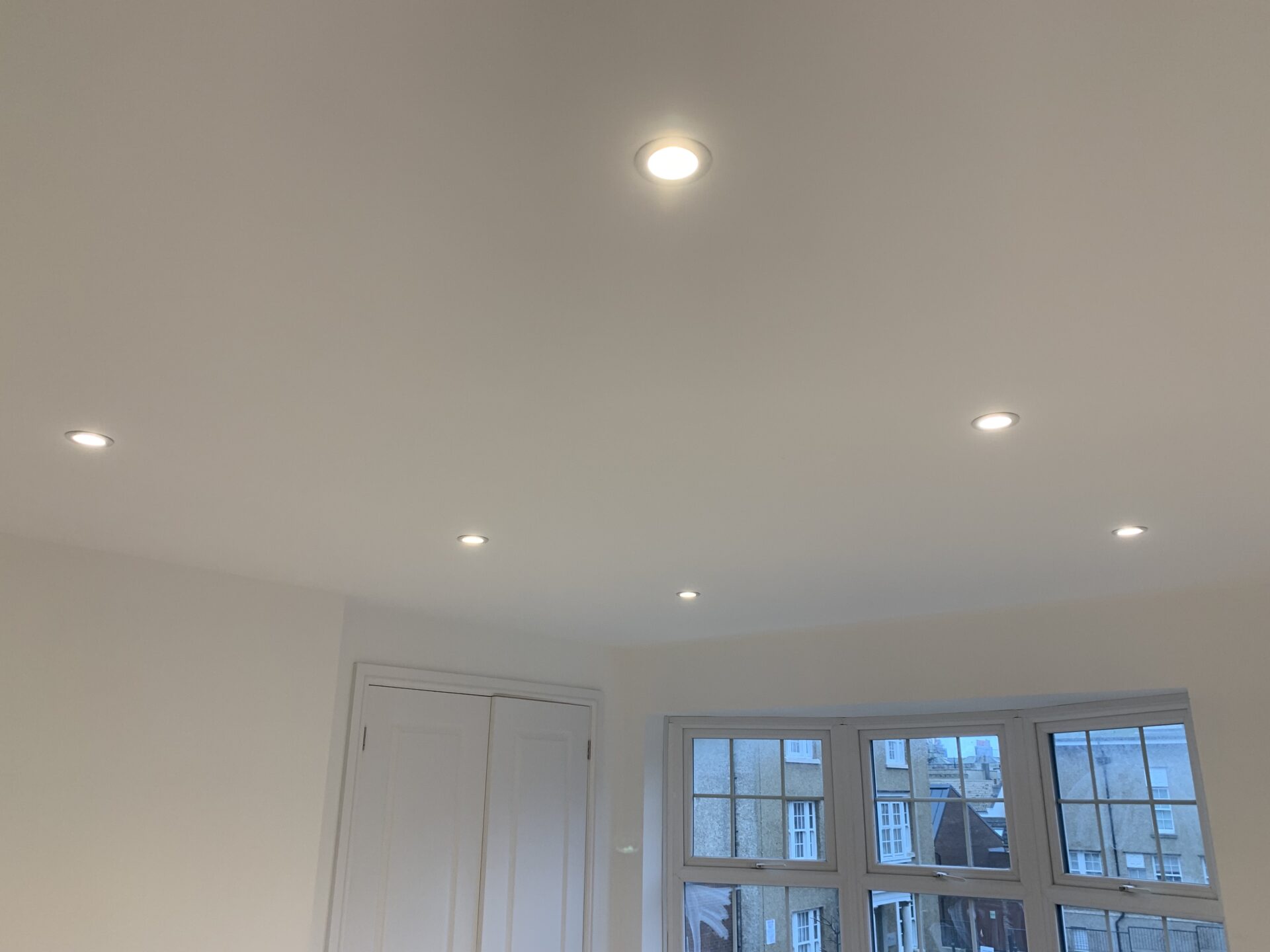 Finished downlight installation completed by BKA Electrical in Brighton