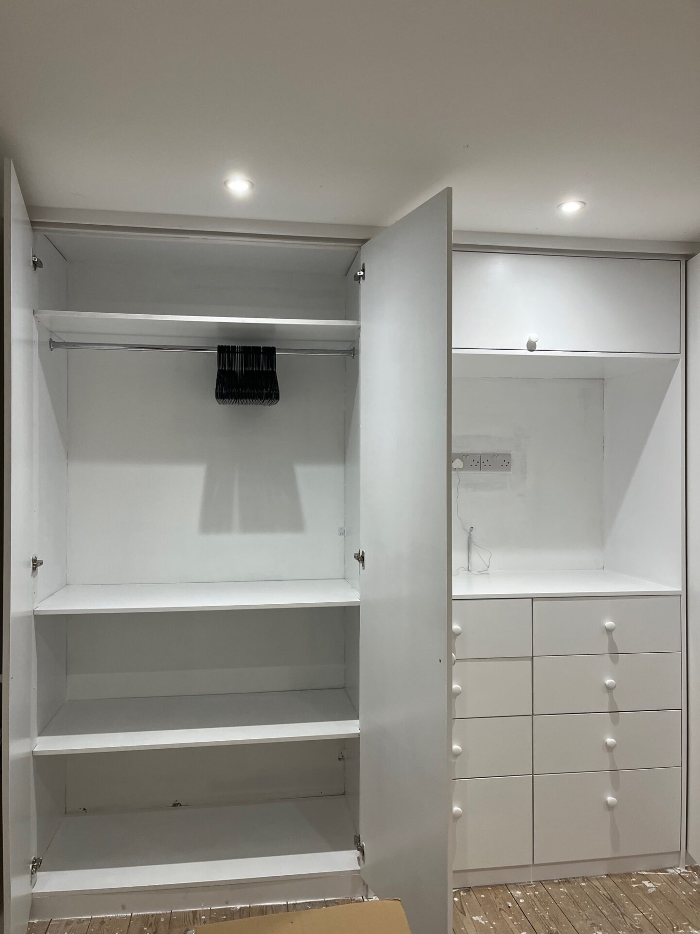 Wardrobe and cabinet lighting installed during a renovation in Westdene, Brighton