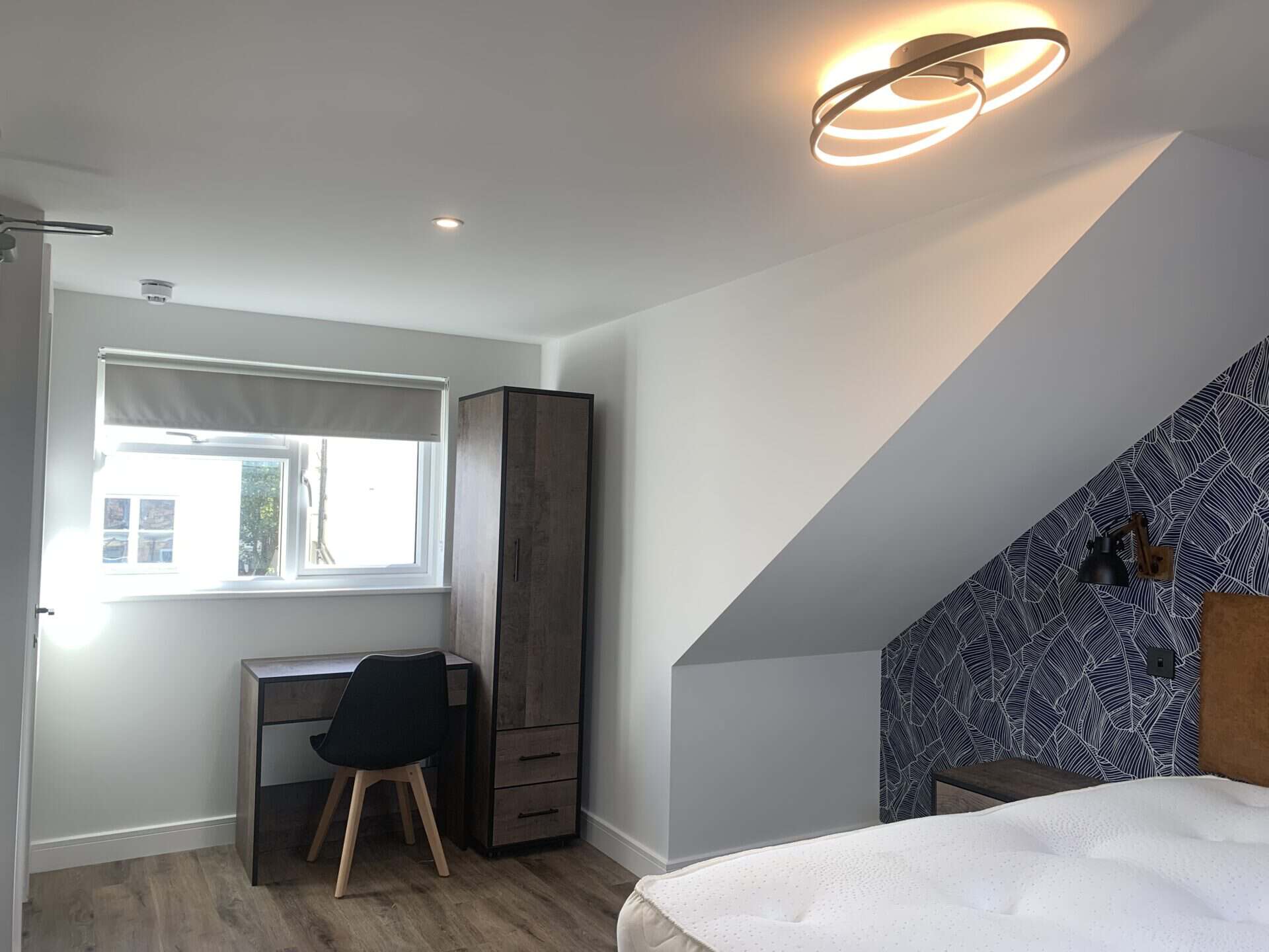 Finished bedroom lighting after a full house rewire in Brighton near Elm Grove